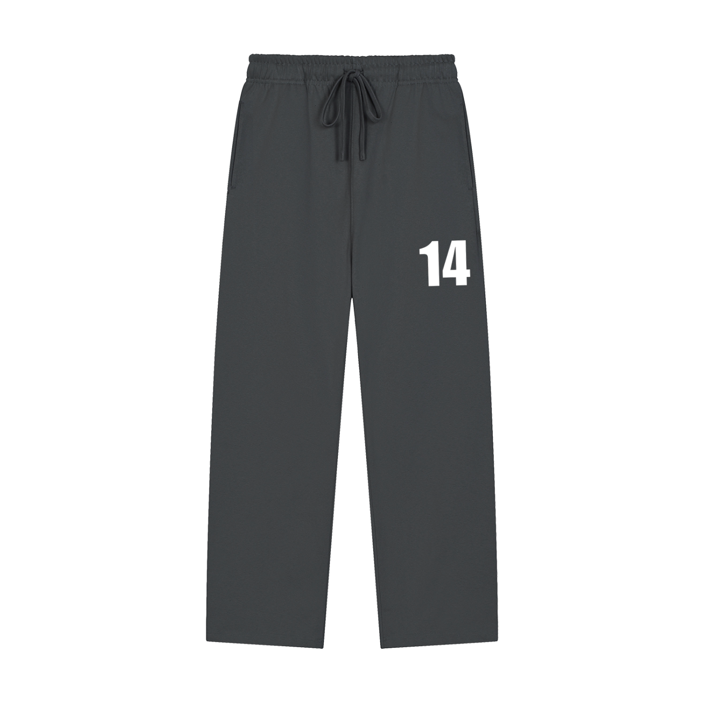 Solid Color Straight-Leg Sweatpants