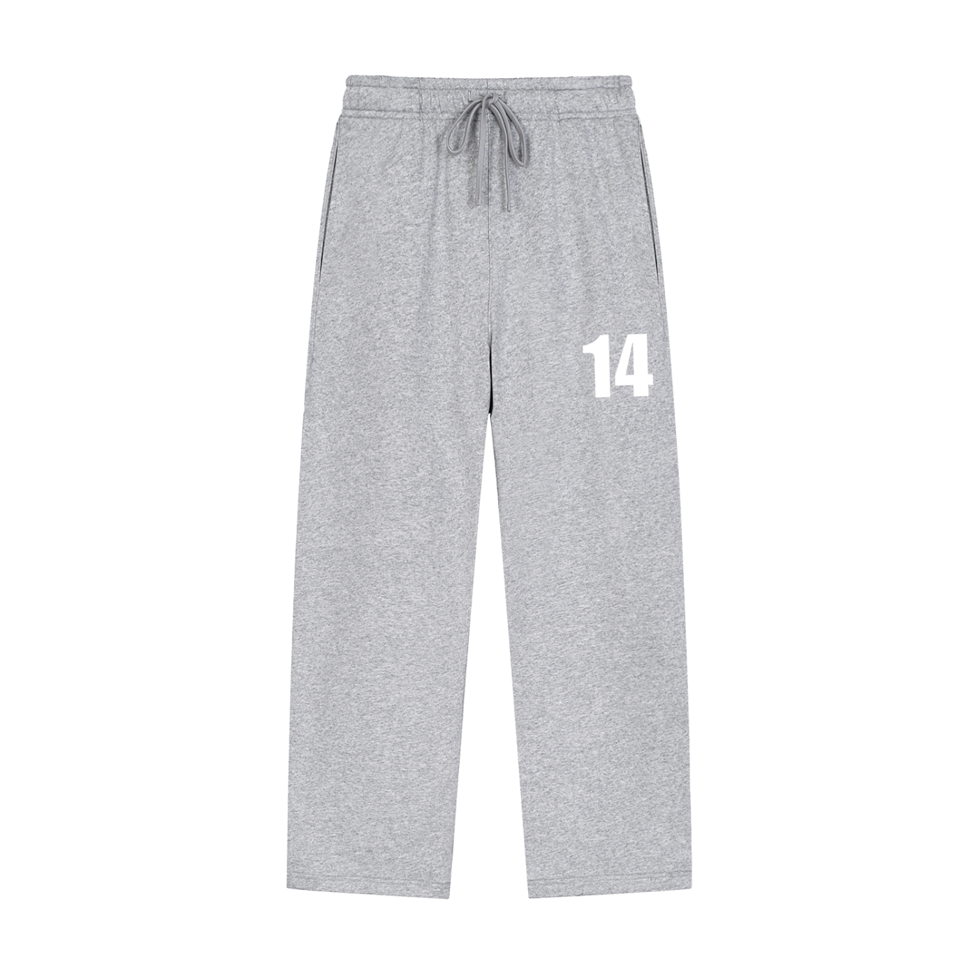 Solid Color Straight-Leg Sweatpants